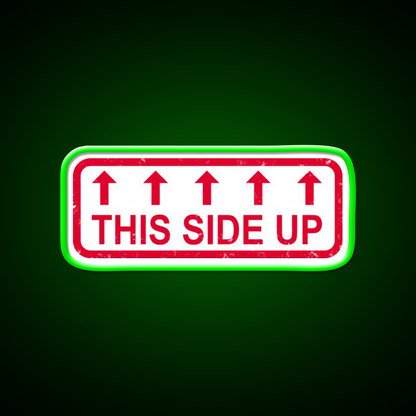 This Side Up Warning Label Stamp Beer Bar Decor Led Neon Sign Rgb Color - LED neon sign view 8