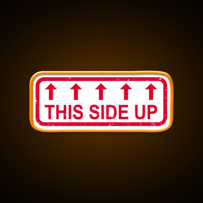 This Side Up Warning Label Stamp Beer Bar Decor Led Neon Sign Rgb Color - LED neon sign view 6