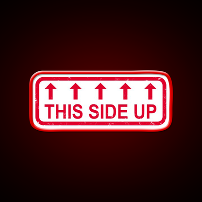This Side Up Warning Label Stamp Beer Bar Decor Led Neon Sign Rgb Color - LED neon sign view 10