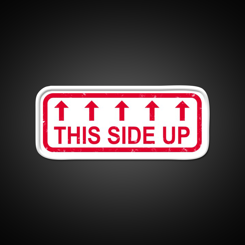 This Side Up Warning Label Stamp Beer Bar Decor Led Neon Sign Rgb Color - LED neon sign view 11