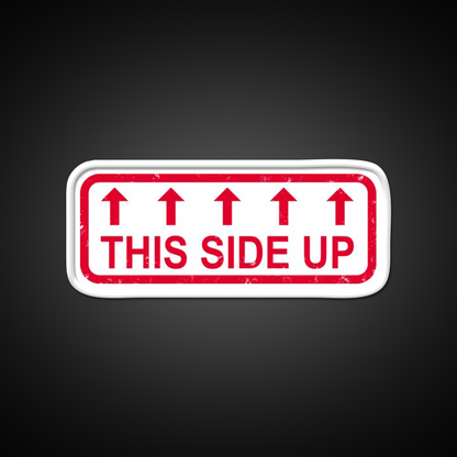 This Side Up Warning Label Stamp Beer Bar Decor Led Neon Sign Rgb Color - LED neon sign view 11