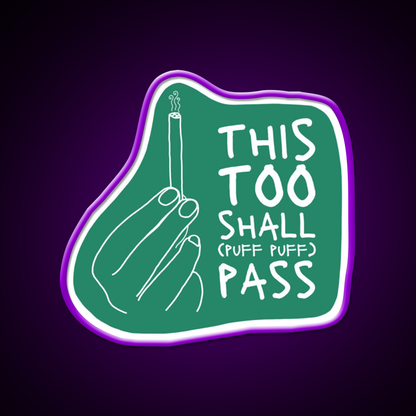 This Too Shall Pass Hemp Inspired Green Leaf Led Neon Sign Rgb Color - LED neon sign view 9