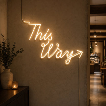 This Way LED Neon Sign real lifestyle scene