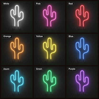 Three Arm Saguaro Cactus LED Neon Sign color grid