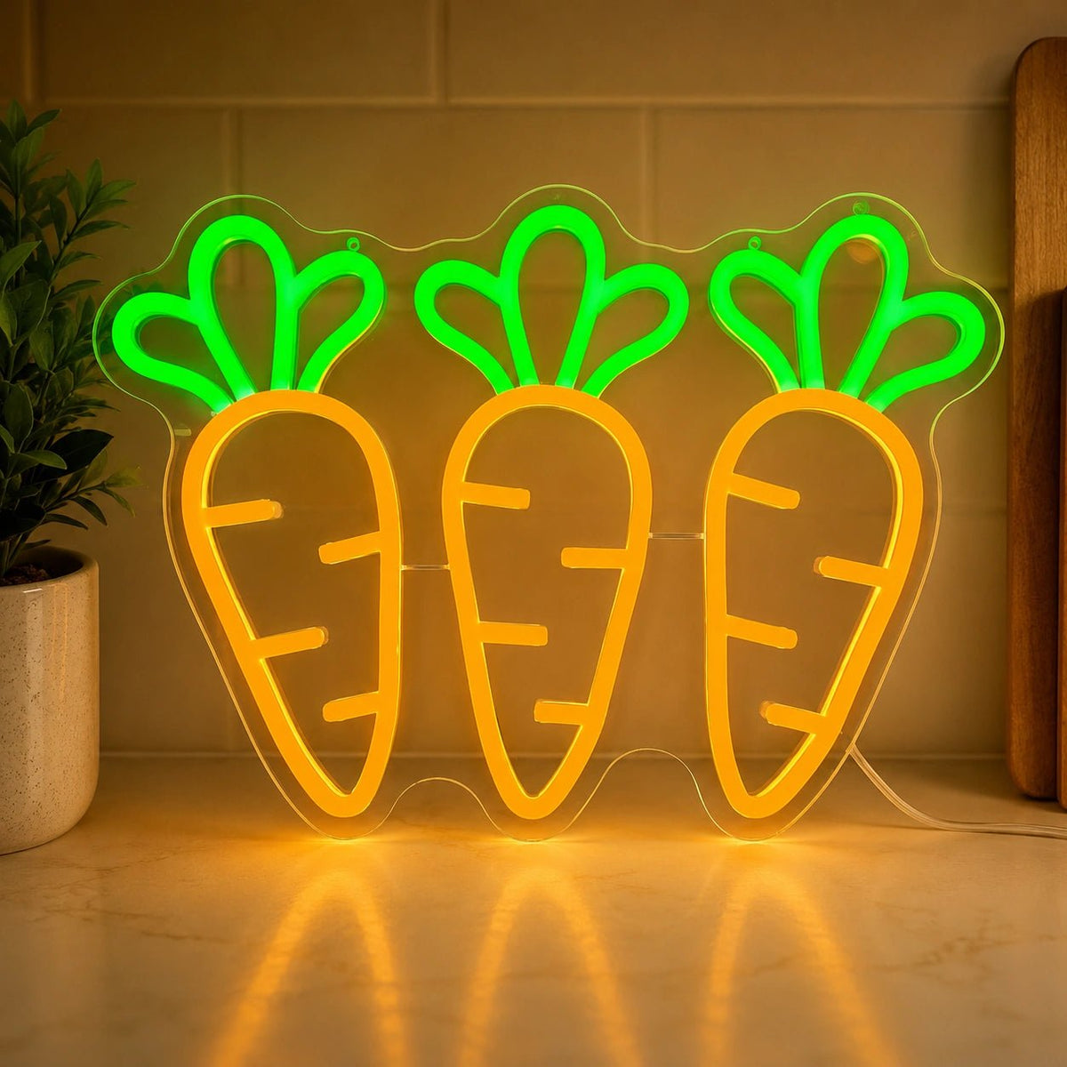 Three Carrots LED Neon Sign - Shineneon