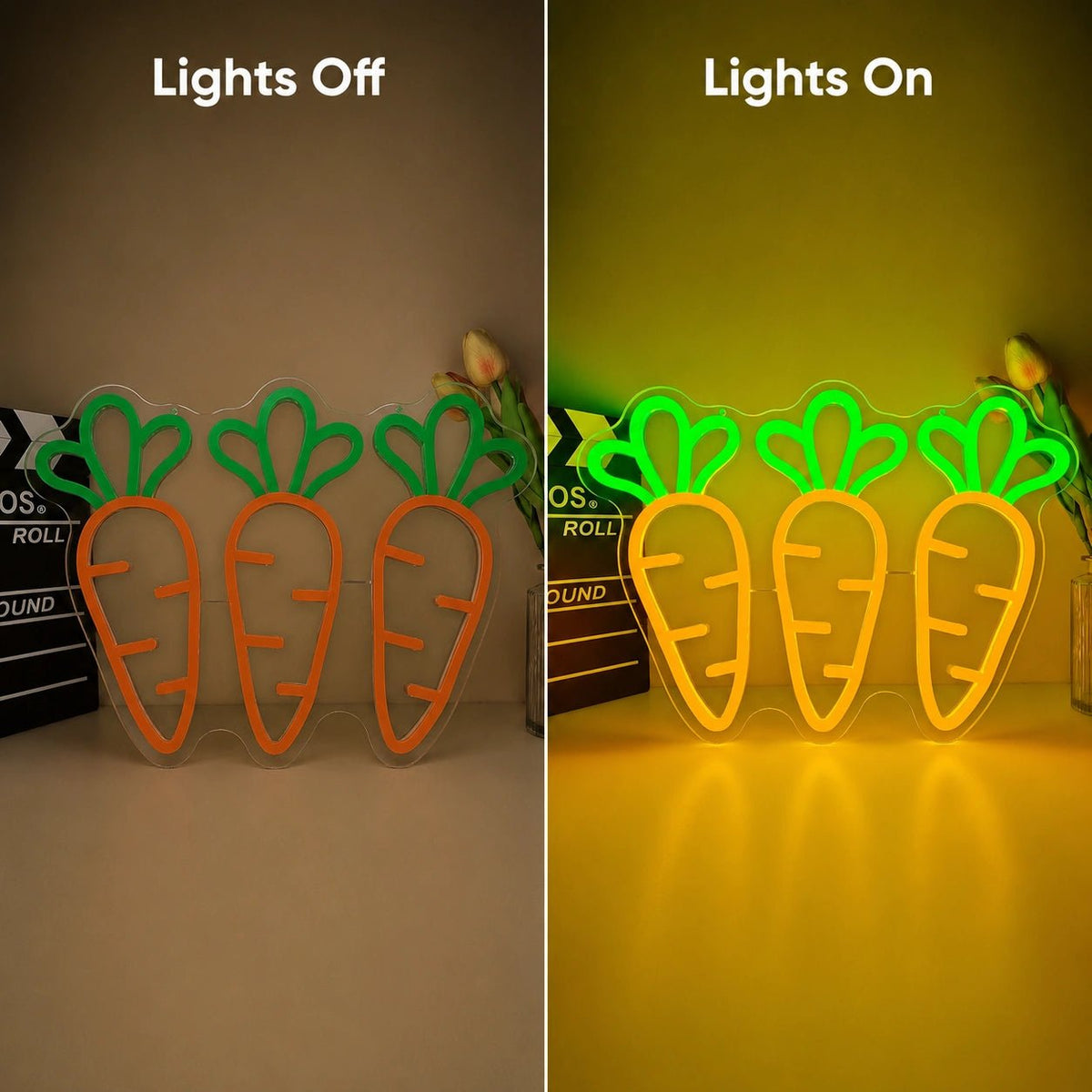 Three Carrots LED Neon Sign - Shineneon