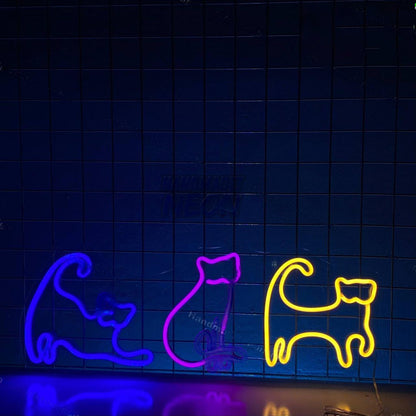 Three Cats Led Neon Sign Wall Art | Shineneon