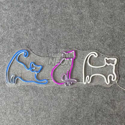 Three Cats Led Neon Sign Wall Art | Shineneon