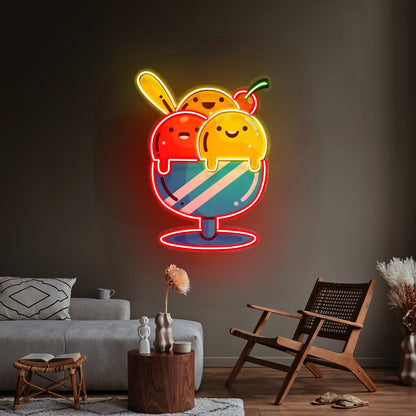 Three Scandinavian Santas Neon Artwork For Sale