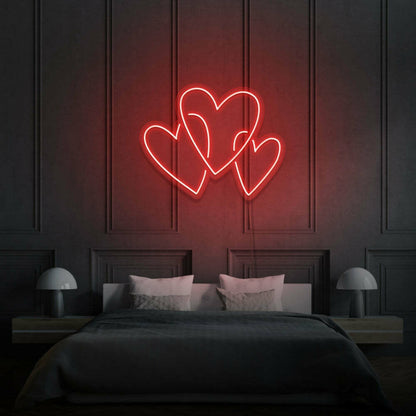 Three Hearts Neon Led Light | Shineneon