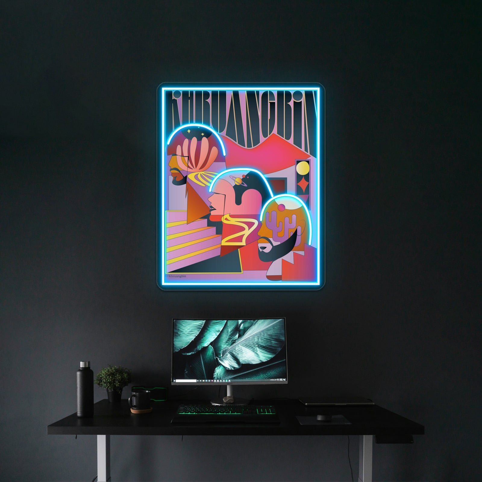 Three Laura Friend In Abstract Poster Wall Artwork Neon Signs | Shineneon