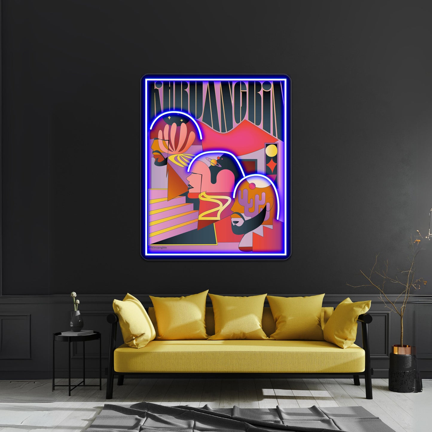 Three Laura Friend In Abstract Poster Wall Artwork Neon Signs