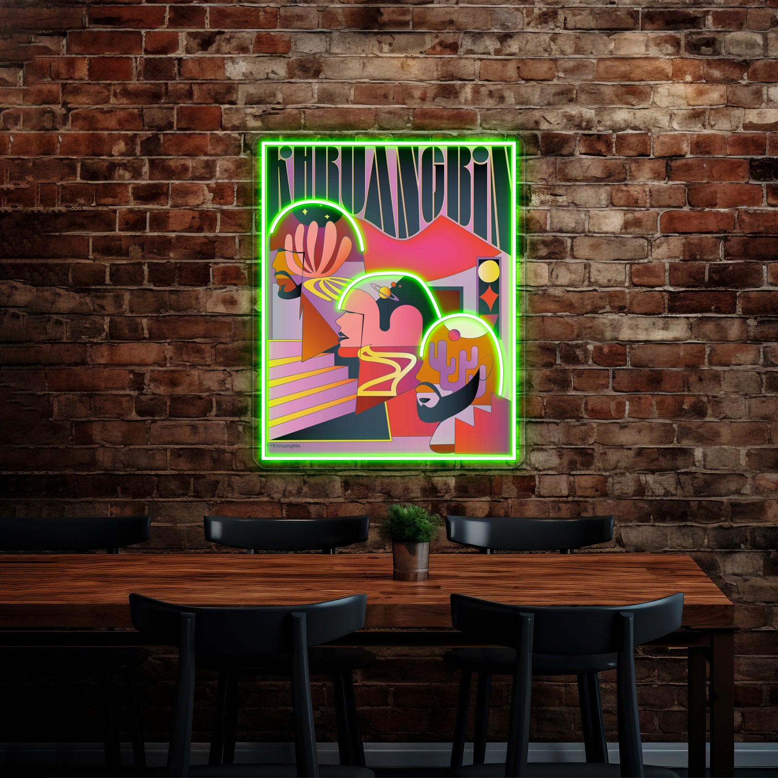 Three Laura Friend In Abstract Poster Wall Artwork Neon Signs | Shineneon