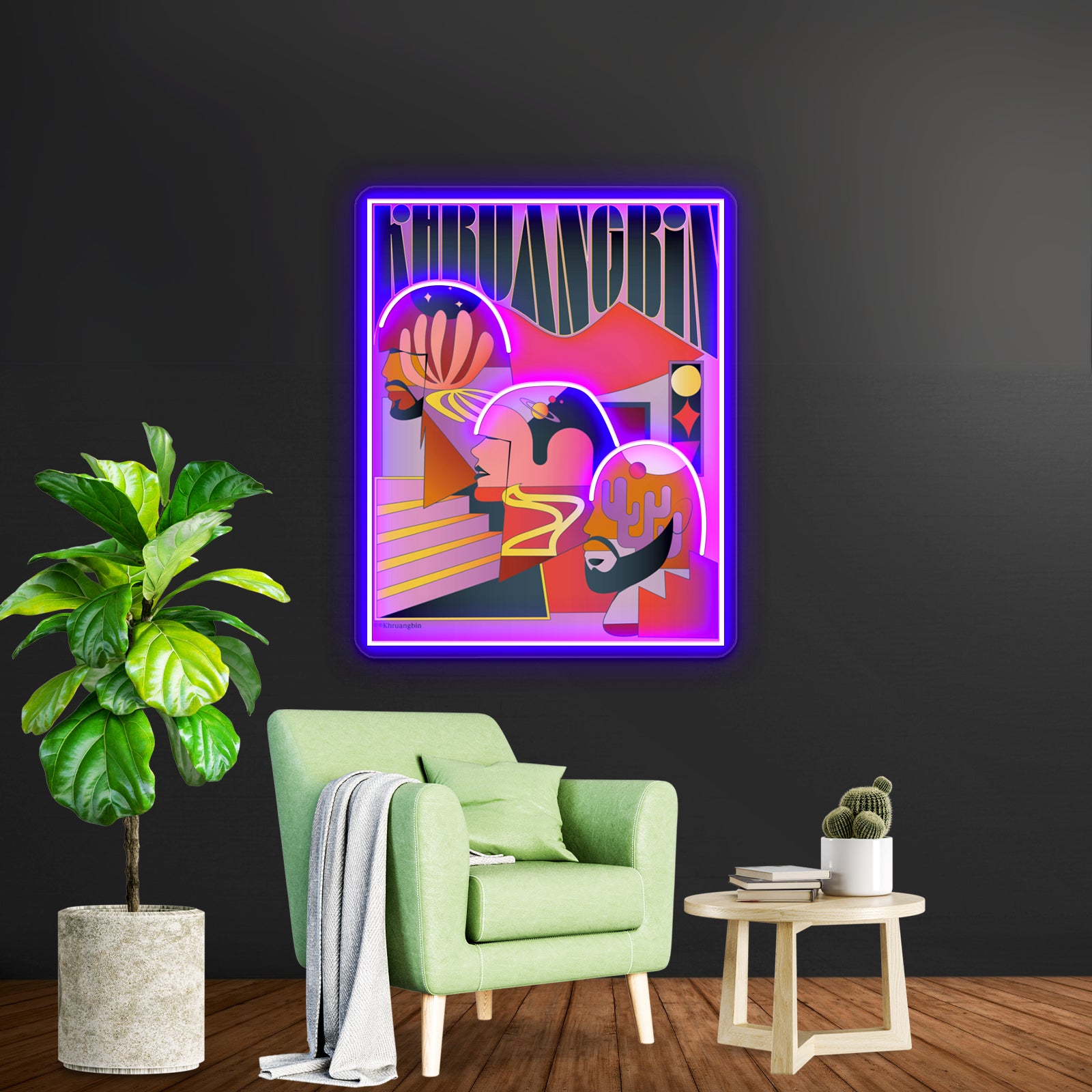 Three Laura Friend In Abstract Poster Wall Artwork Neon Signs | Shineneon