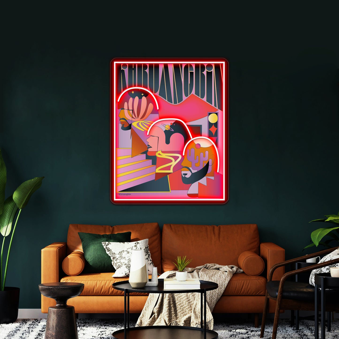 Three Laura Friend In Abstract Poster Wall Artwork Neon Signs