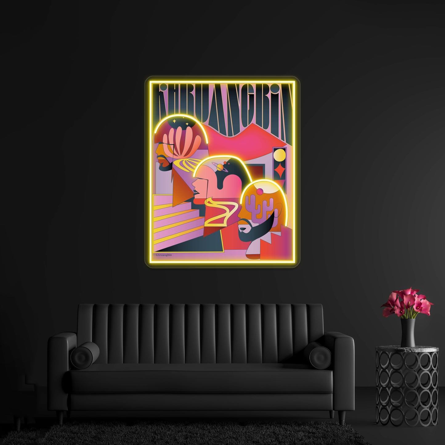 Three Laura Friend In Abstract Poster Wall Artwork Neon Signs