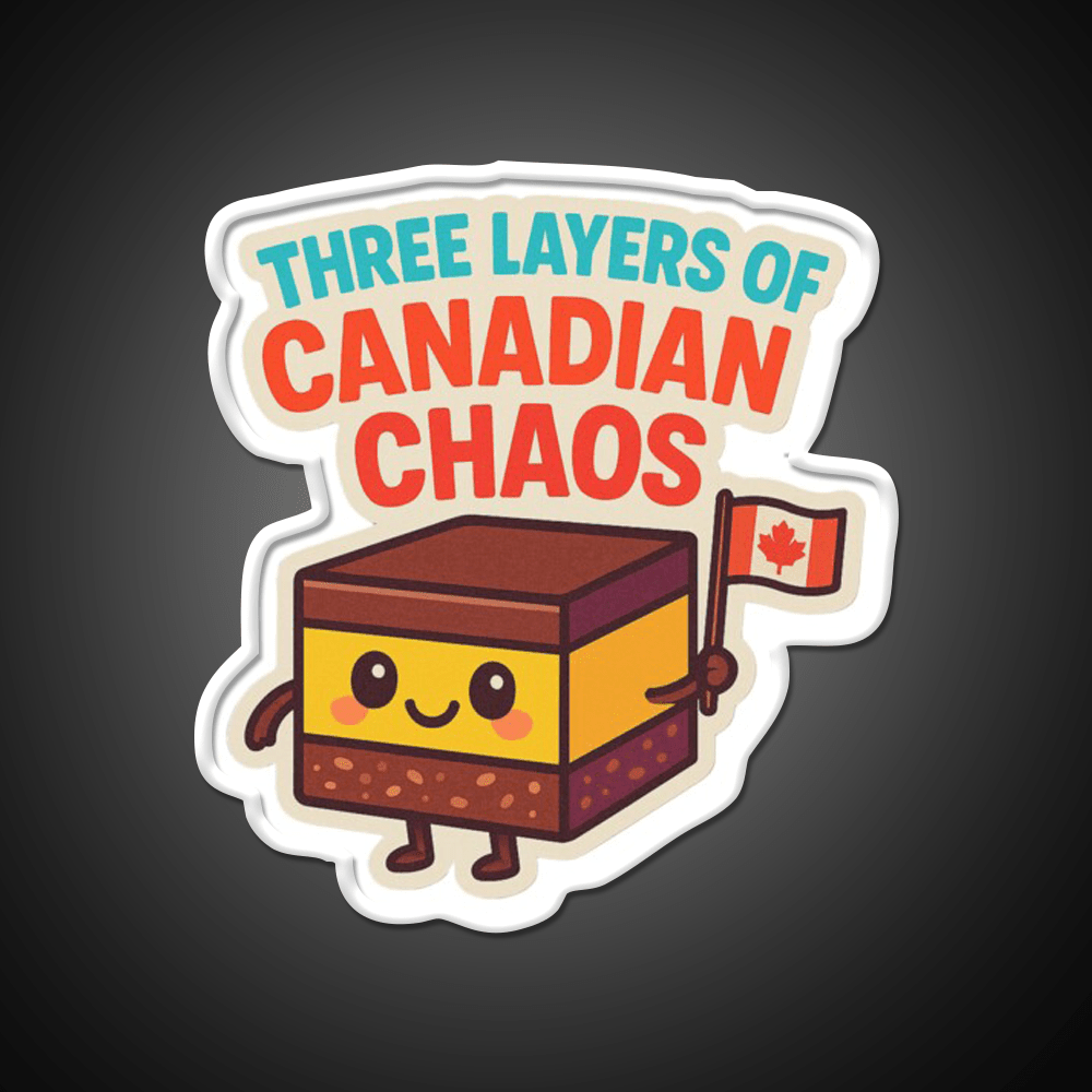 Three Layers Of Canadian Chaos Nanaimo Bar Snack Food Led Neon Sign Rgb Color - Shineneon