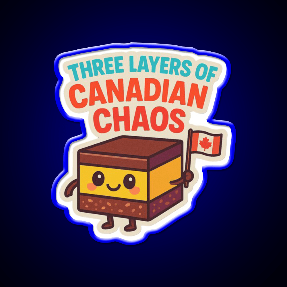 Three Layers Of Canadian Chaos Nanaimo Bar Snack Food Led Neon Sign Rgb Color - Shineneon