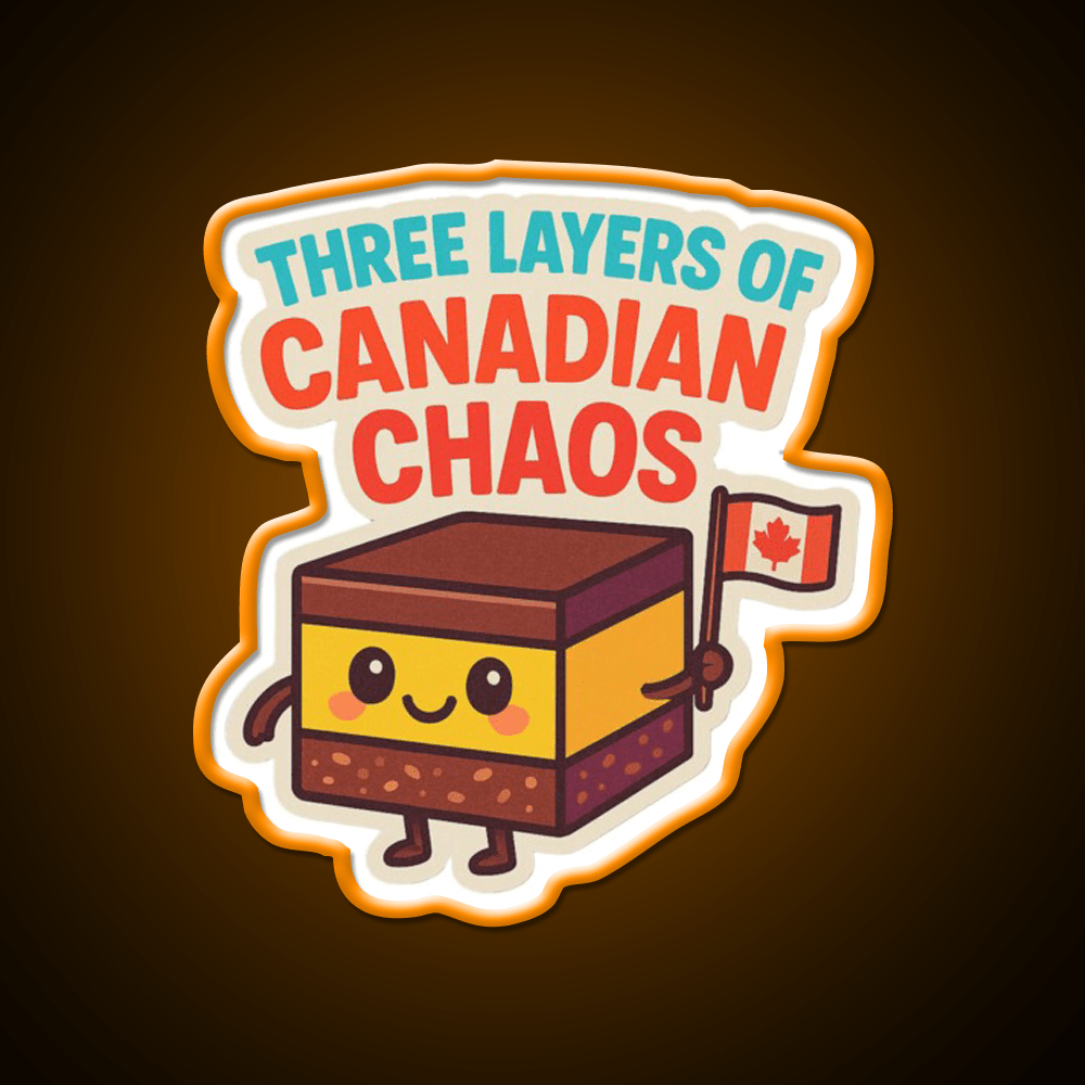 Three Layers Of Canadian Chaos Nanaimo Bar Snack Food Led Neon Sign Rgb Color - Shineneon