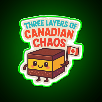 Three Layers Of Canadian Chaos Nanaimo Bar Snack Food Led Neon Sign Rgb Color - Shineneon