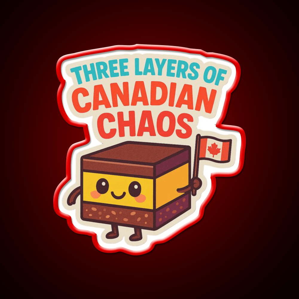 Three Layers Of Canadian Chaos Nanaimo Bar Snack Food Led Neon Sign Rgb Color - Shineneon