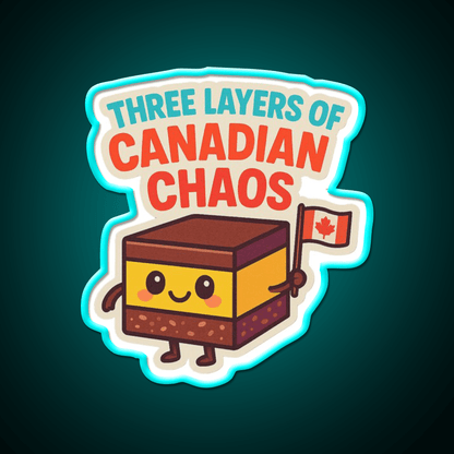 Three Layers Of Canadian Chaos Nanaimo Bar Snack Food Led Neon Sign Rgb Color - Shineneon