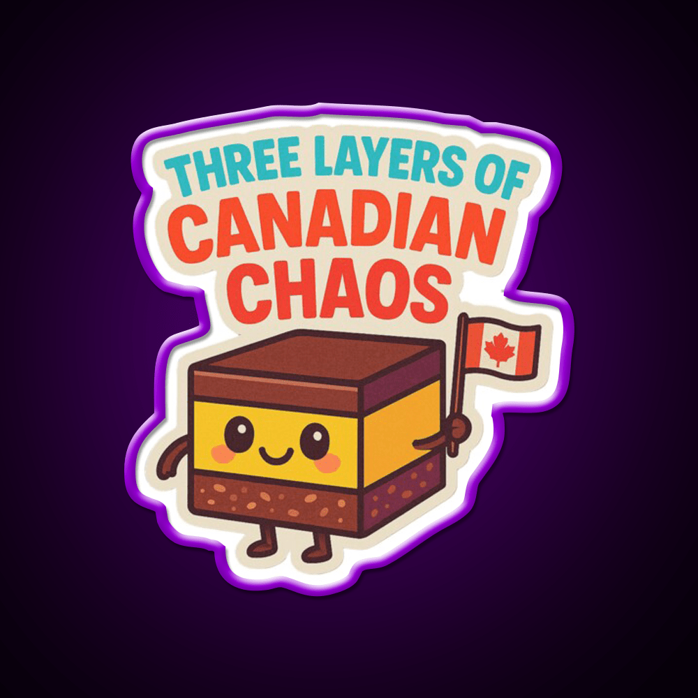 Three Layers Of Canadian Chaos Nanaimo Bar Snack Food Led Neon Sign Rgb Color - Shineneon