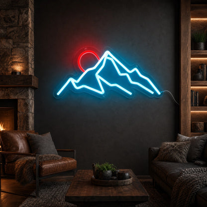 Three Mountain Peaks And Half Sun LED Neon Sign high-converting product image