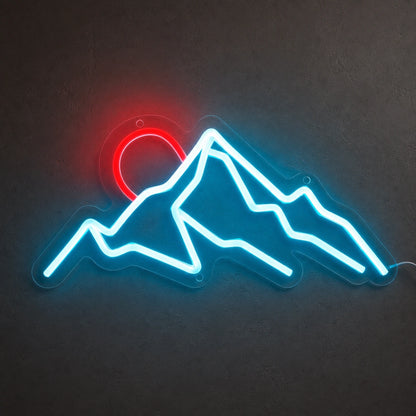 Three Mountain Peaks And Half Sun LED Neon Sign main product image
