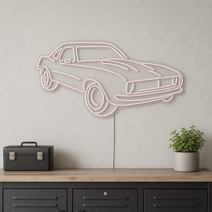 Three Quarter Muscle Car LED Neon Sign size image