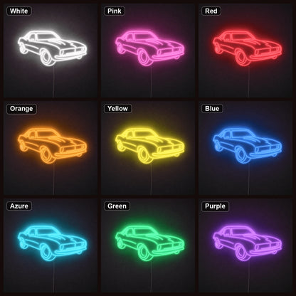 Three Quarter Muscle Car LED Neon Sign color grid