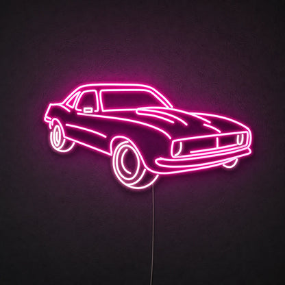 Three Quarter Muscle Car LED Neon Sign main product image