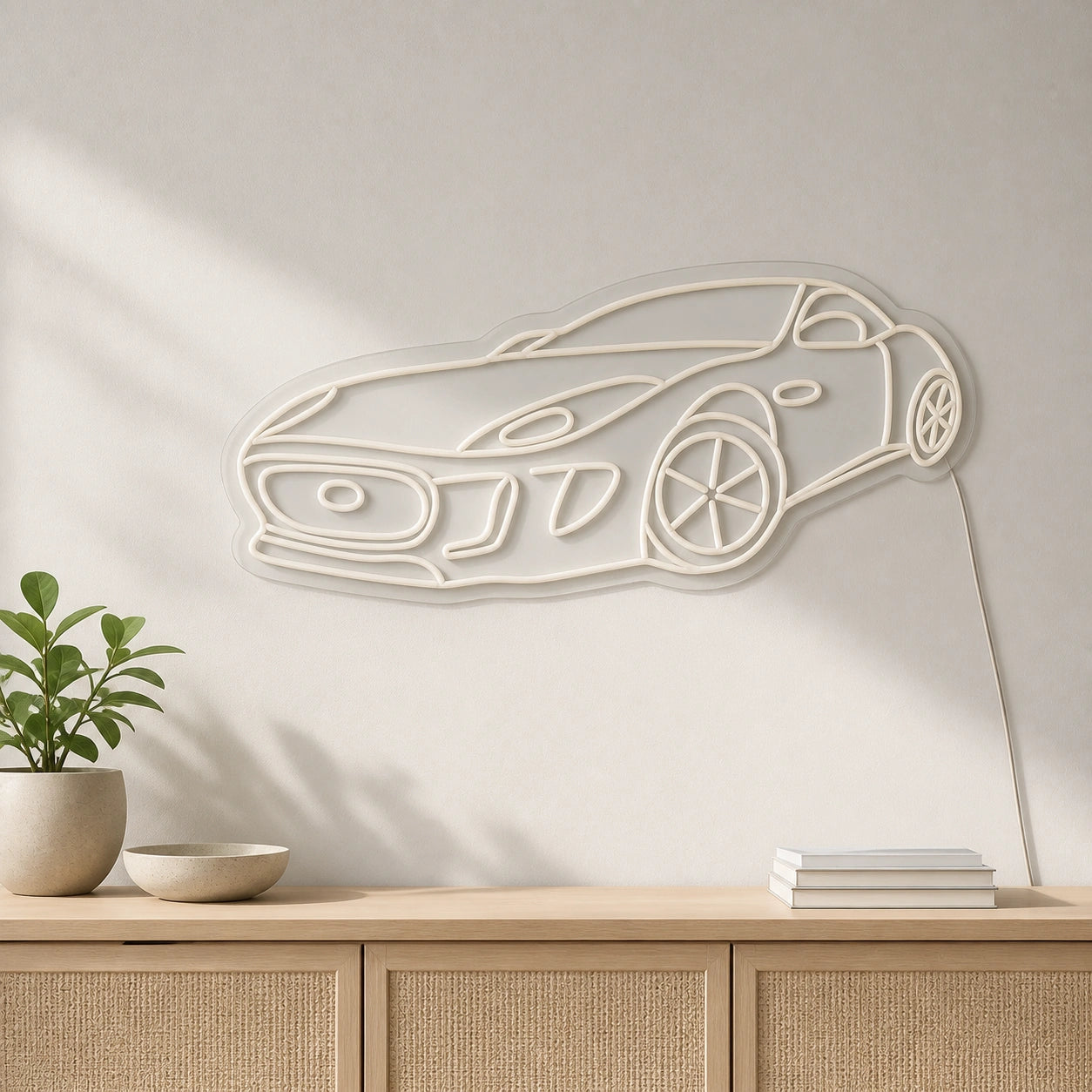 Three Quarter Sports Car LED Neon Sign size image