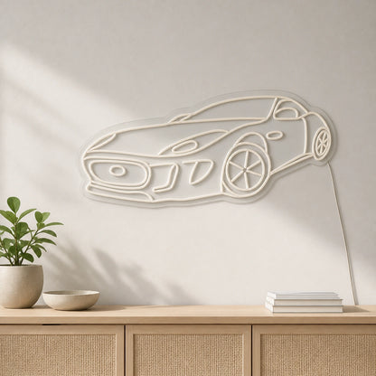 Three Quarter Sports Car LED Neon Sign size image