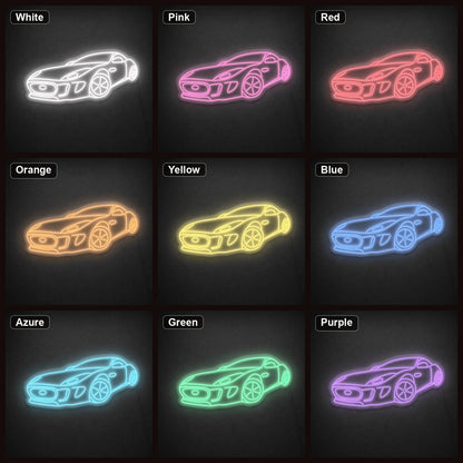 Three Quarter Sports Car LED Neon Sign color grid