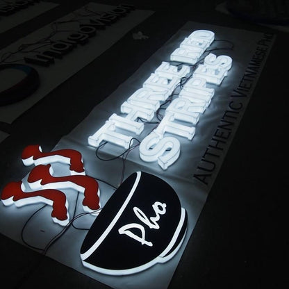 Three Red Stripes 3D Front And Back Lit Letters Acrylic Led Sign