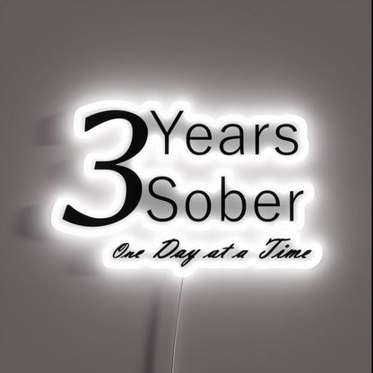 Three Year Anniversary Birthday Living One Day Rgb Led Neon Sign