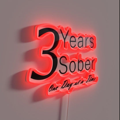 Three Year Anniversary Birthday Living One Day Rgb Led Neon Sign - Shineneon