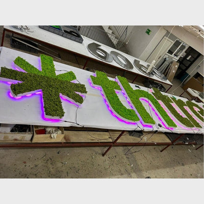 Thtree 3D Moss Letter Sign - Shineneon