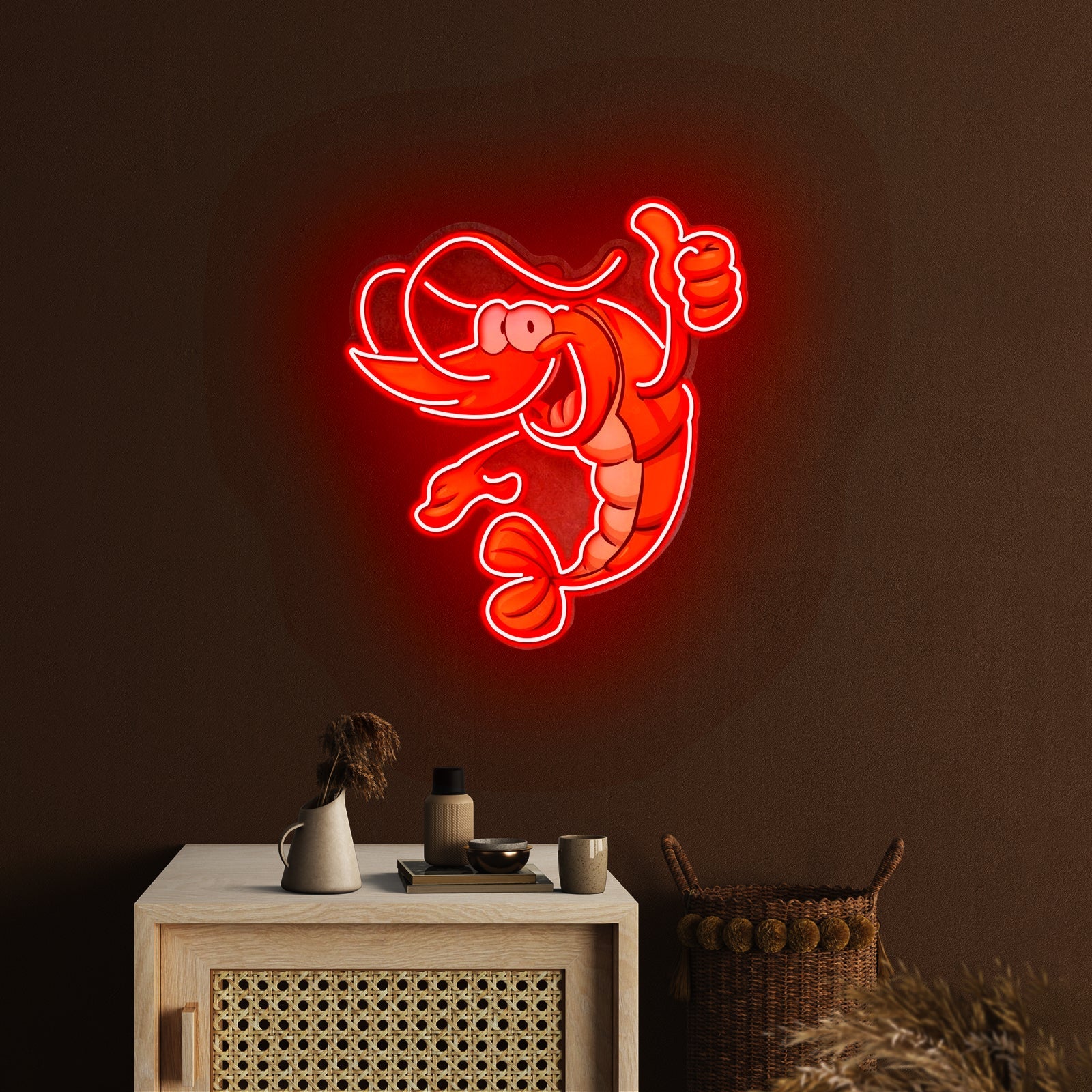 Thumps Up Shrimp Custom Led Signs Artwork For Sale - Shineneon