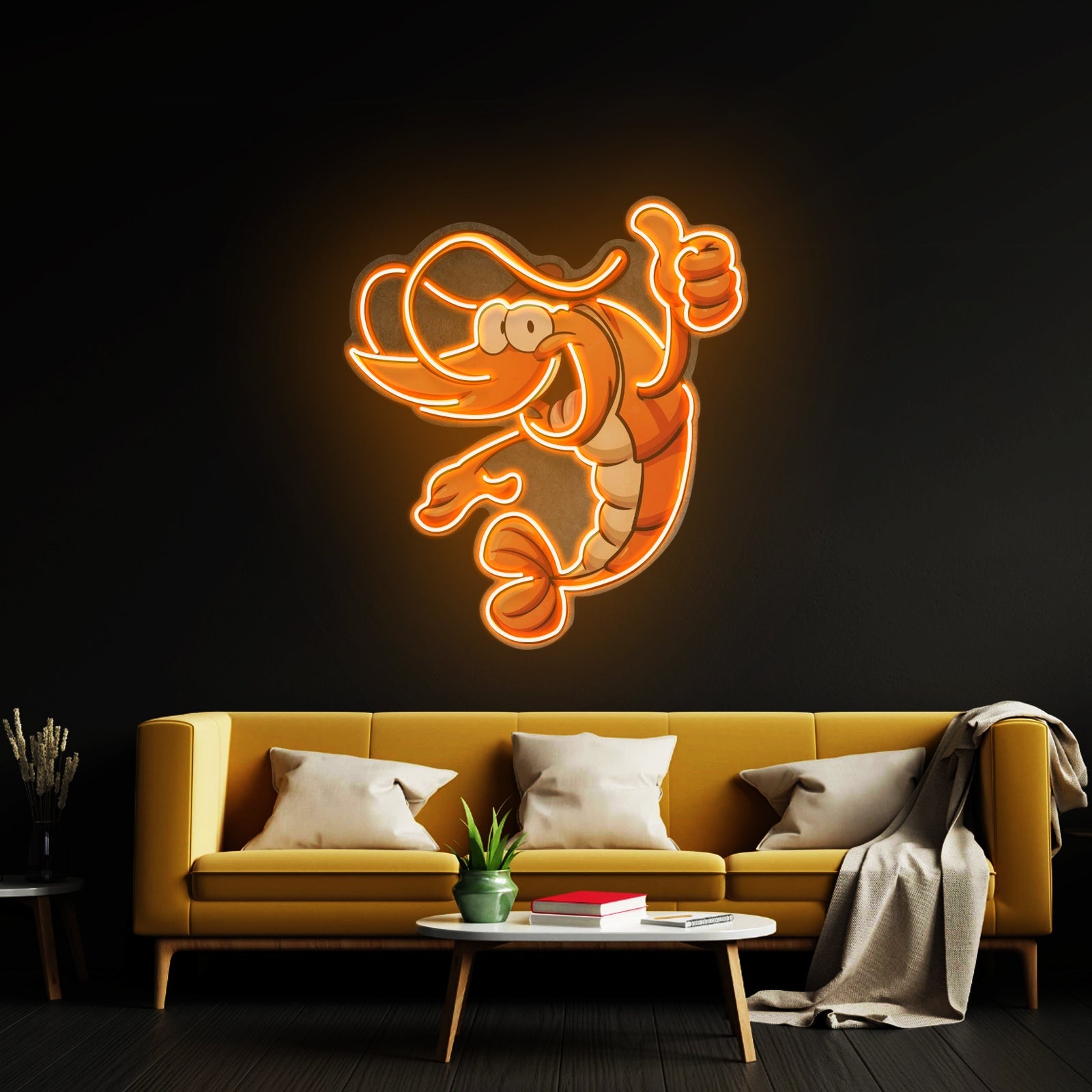 Thumps Up Shrimp Custom Led Signs Artwork For Sale - Shineneon