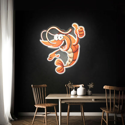 Thumps Up Shrimp Custom Led Signs Artwork For Sale - Shineneon