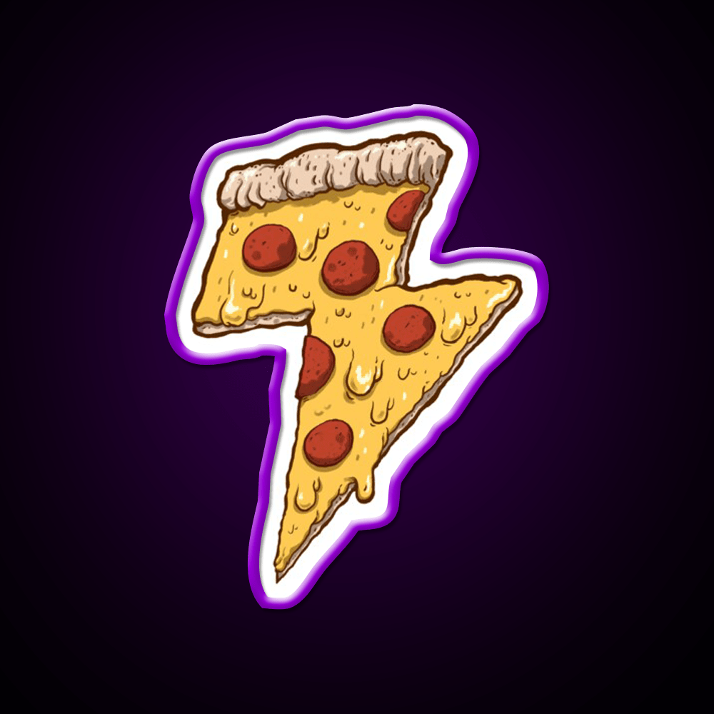 Thunder Cheesy Pizza Fast Food Led Neon Sign For Burger Place Rgb Color - Shineneon