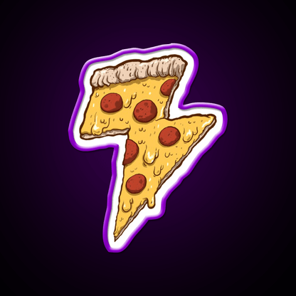 Thunder Cheesy Pizza Fast Food Led Neon Sign For Burger Place Rgb Color - Shineneon