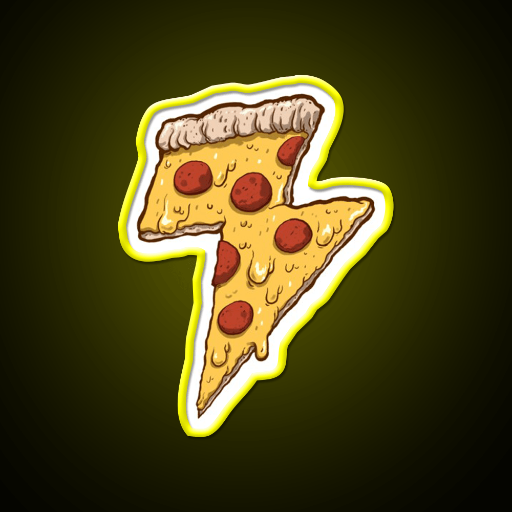 Thunder Cheesy Pizza Fast Food Led Neon Sign For Burger Place Rgb Color - Shineneon
