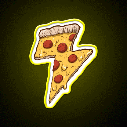 Thunder Cheesy Pizza Fast Food Led Neon Sign For Burger Place Rgb Color - Custom LED neon sign front view