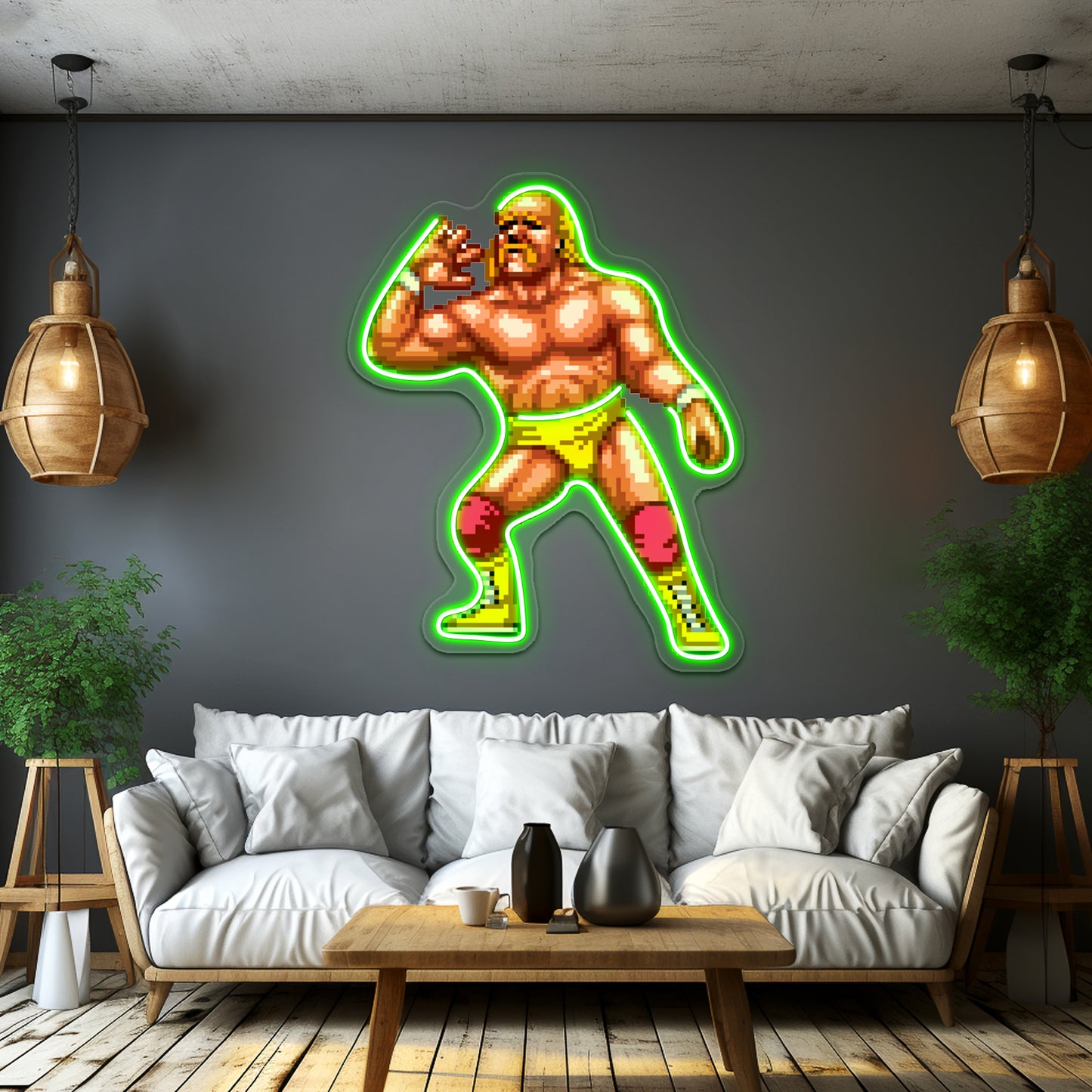 Thunder Mania Wrestlefest Artwork Personalized Neon Signs