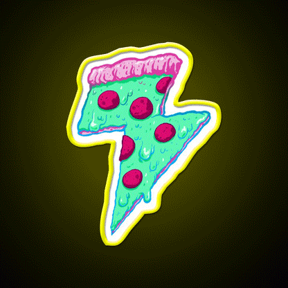 Thunder Neon Pizza Fast Food Led Neon Sign For Burger Place Rgb Color - Custom LED neon sign front view