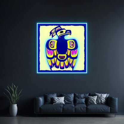 Thunderbird Abstract Indigenous Art Print Wall Artwork Neon Signs