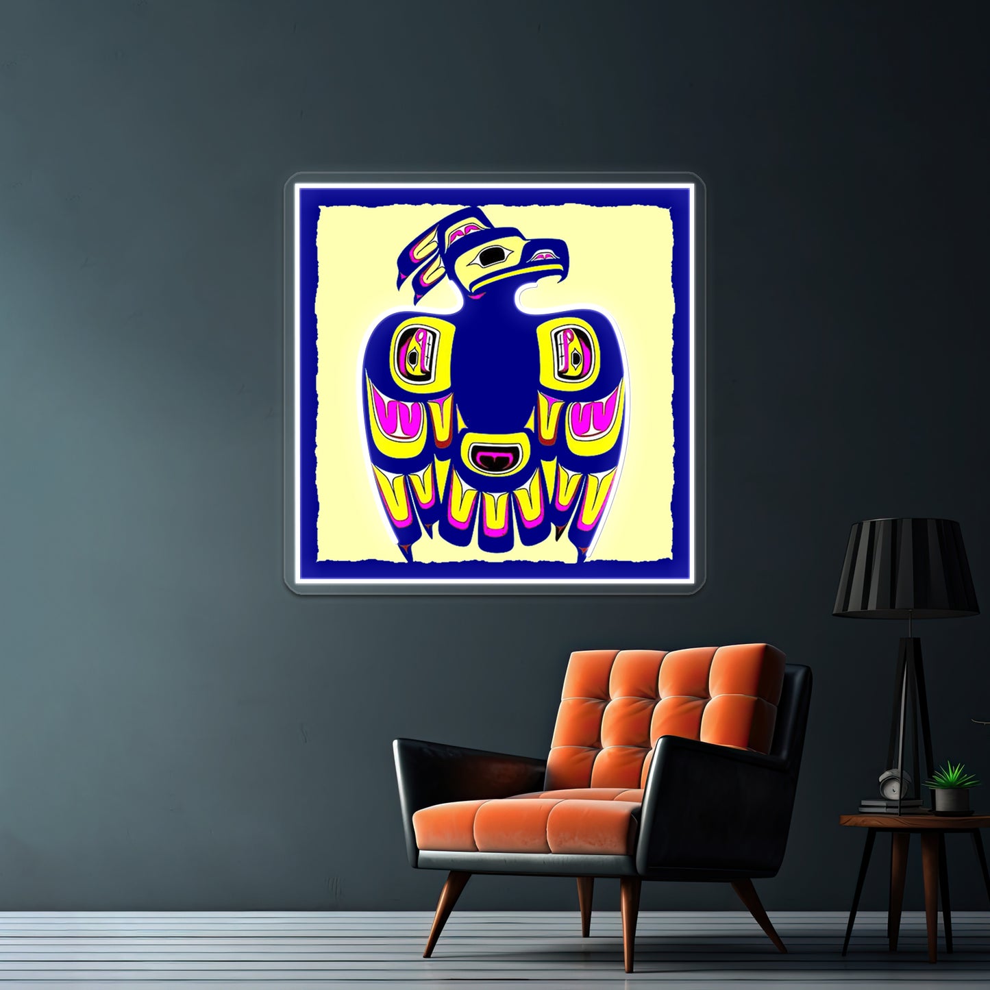 Thunderbird Abstract Indigenous Art Print Wall Artwork Neon Signs